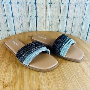 Soda Black and silver Casual Sandals with Textured Strap